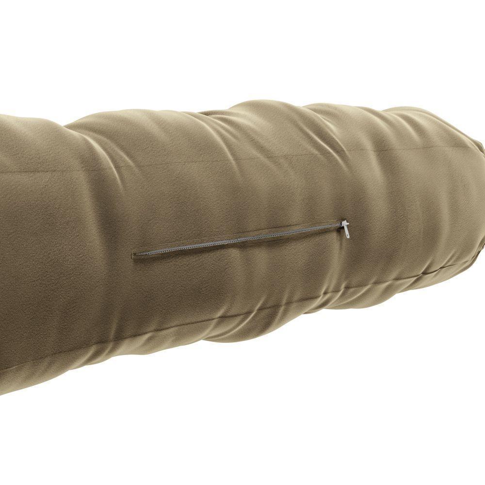 Kit 02 Almofadas Para Cabeceira Encosto Apoio Lombar Spot 140cm Com Porta Celular Veludo - Desk Design Cor Bege - 6