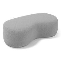 Conjunto 02 Puffs Decorativos Living Aisha Orgânico Bouclê Cinza Claro - Desk Design - 3