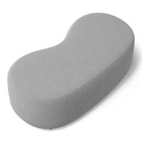 Conjunto 02 Puffs Decorativos Living Aisha Orgânico Bouclê Cinza Claro - Desk Design - 6