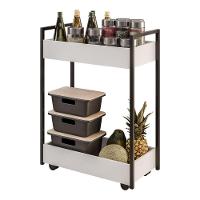 Carrinho Auxiliar Para Salão De Beleza Lara 70cm Em Aço Com Rodízios Branco - Desk Design - 2
