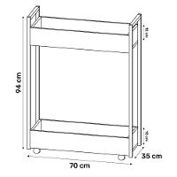 Carrinho Auxiliar Para Salão De Beleza Lara 70cm Em Aço Com Rodízios Branco - Desk Design