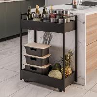 Carrinho Auxiliar Para Salão De Beleza Lara 70cm Em Aço Com Rodízios Preto - Desk Design - 3