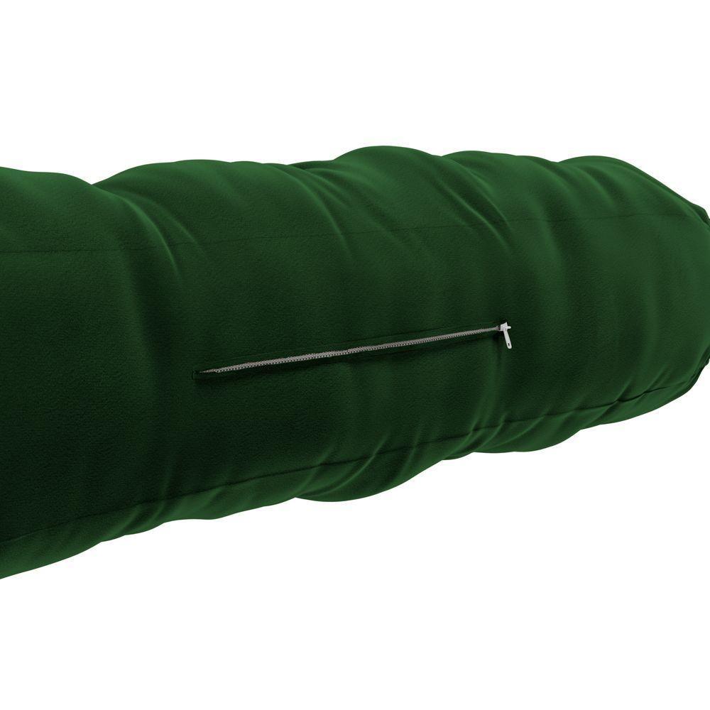 Kit 02 Almofadas Para Cabeceira Encosto Apoio Lombar Spot 140cm Com Porta Celular Veludo - Desk Design Cor Verde Escuro - 6