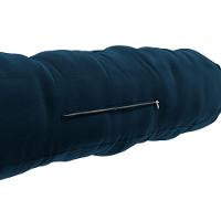 Almofada Para Cabeceira Encosto Apoio Lombar Spot 195cm Com Porta Celular Veludo - Desk Design Cor Azul Escuro - 5