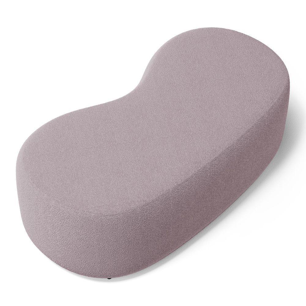 Conjunto 02 Puffs Decorativos Living Aisha Orgânico Bouclê Rosê - Desk Design - 2