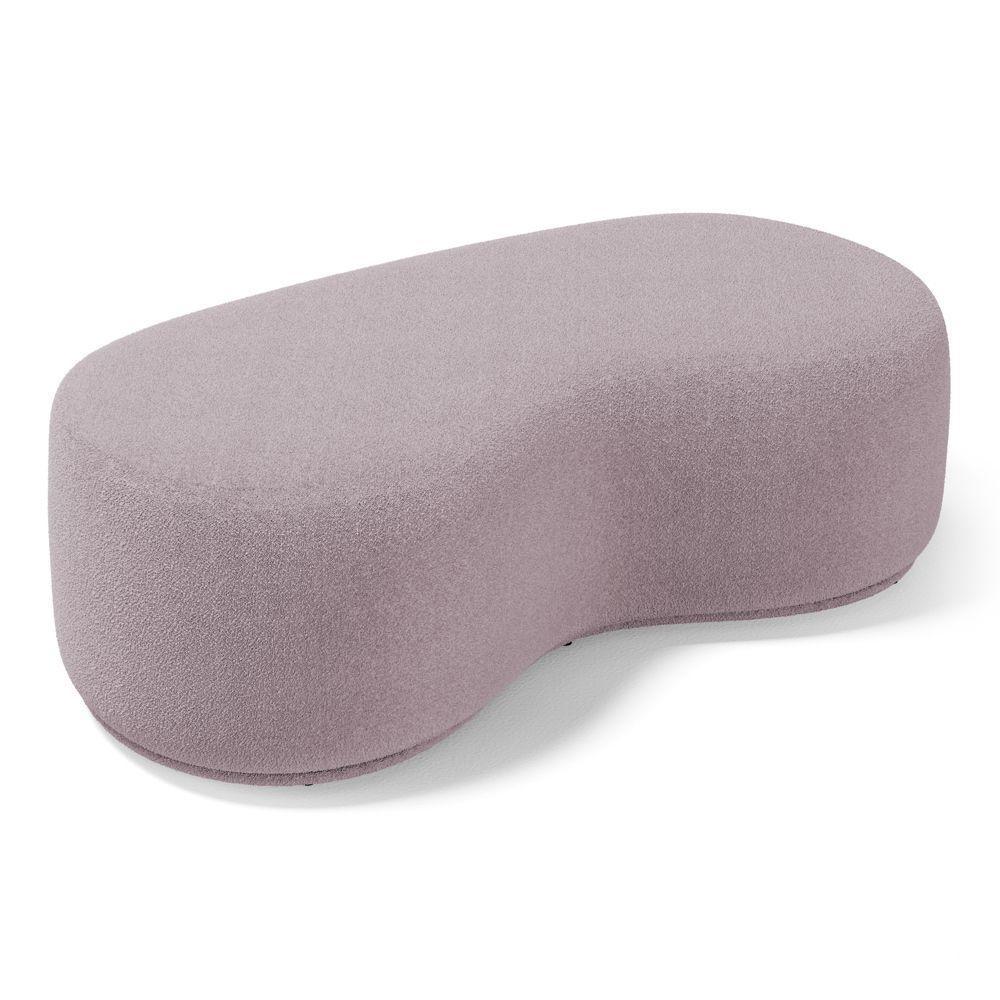 Conjunto 02 Puffs Decorativos Living Aisha Orgânico Bouclê Rosê - Desk Design - 3