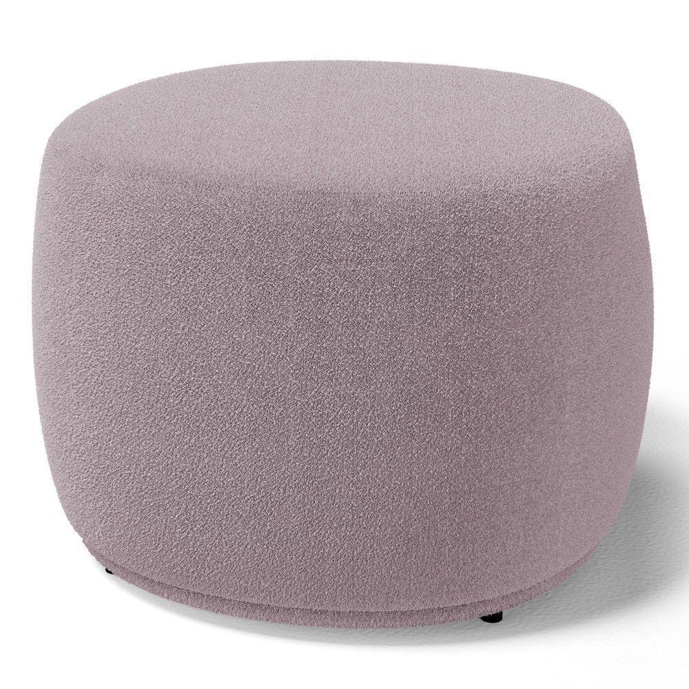 Conjunto 02 Puffs Decorativos Living Aisha Orgânico Bouclê Rosê - Desk Design - 5