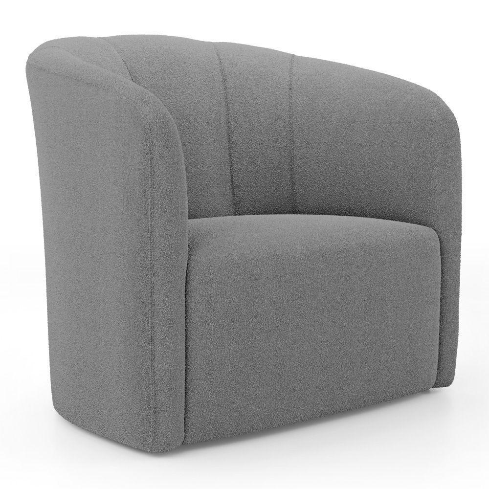 Kit 02 Poltronas Decorativas Abby Bouclê Cinza Escuro - Desk Design - 3