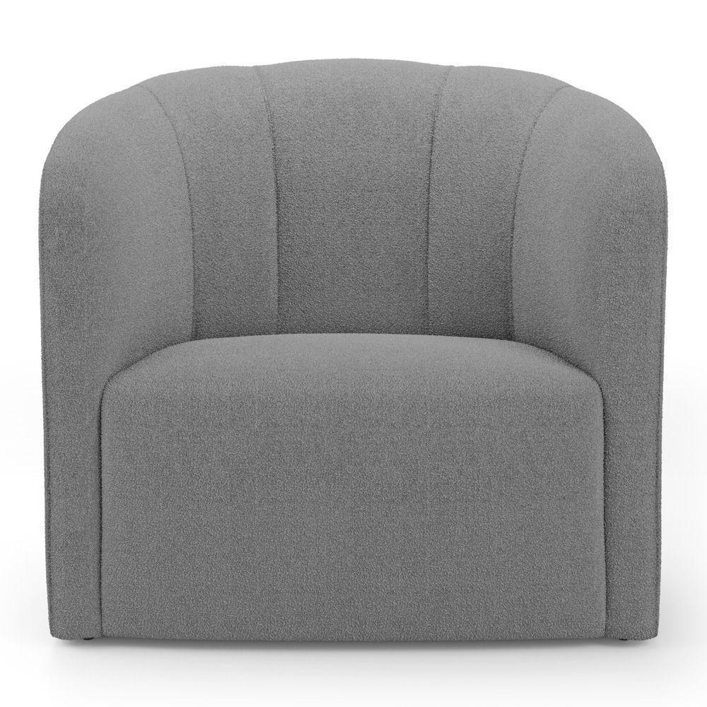 Kit 02 Poltronas Decorativas Abby Bouclê Cinza Escuro - Desk Design - 4