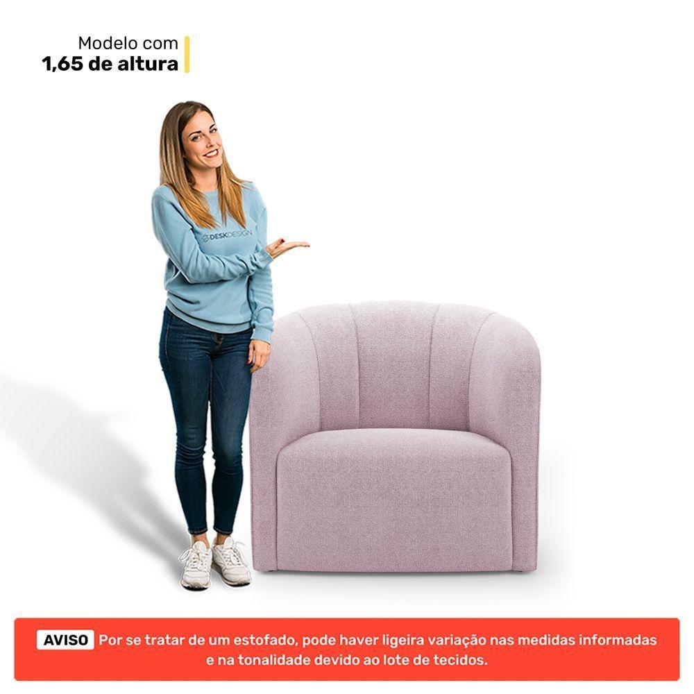 Kit 02 Poltronas Decorativas Abby Bouclê Rosê - Desk Design - 6