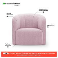 Kit 02 Poltronas Decorativas Abby Bouclê Rosê - Desk Design - 8