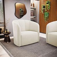 Kit 02 Poltronas Decorativas Abby Bouclê Bege - Desk Design - 2