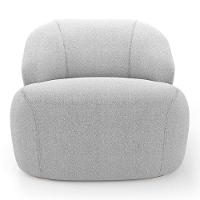 Kit 02 Poltronas Decorativas Kaya Orgânica Bouclê Cinza Claro - Desk Design - 8