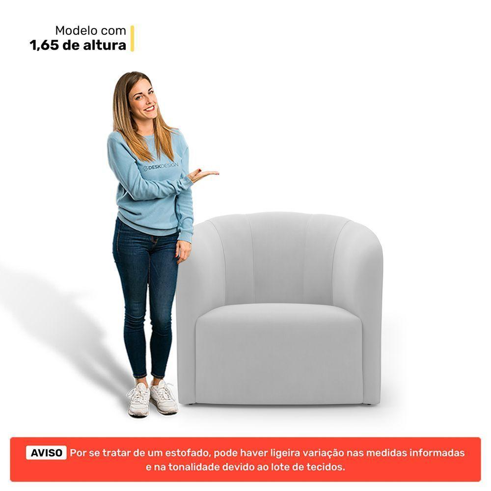 Kit 02 Poltronas Decorativas Abby Veludo Cinza Claro - Desk Design - 3