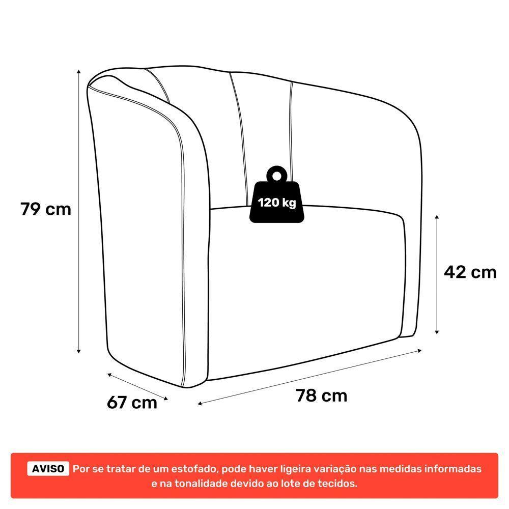 Kit 02 Poltronas Decorativas Abby Veludo Cinza Claro - Desk Design - 4