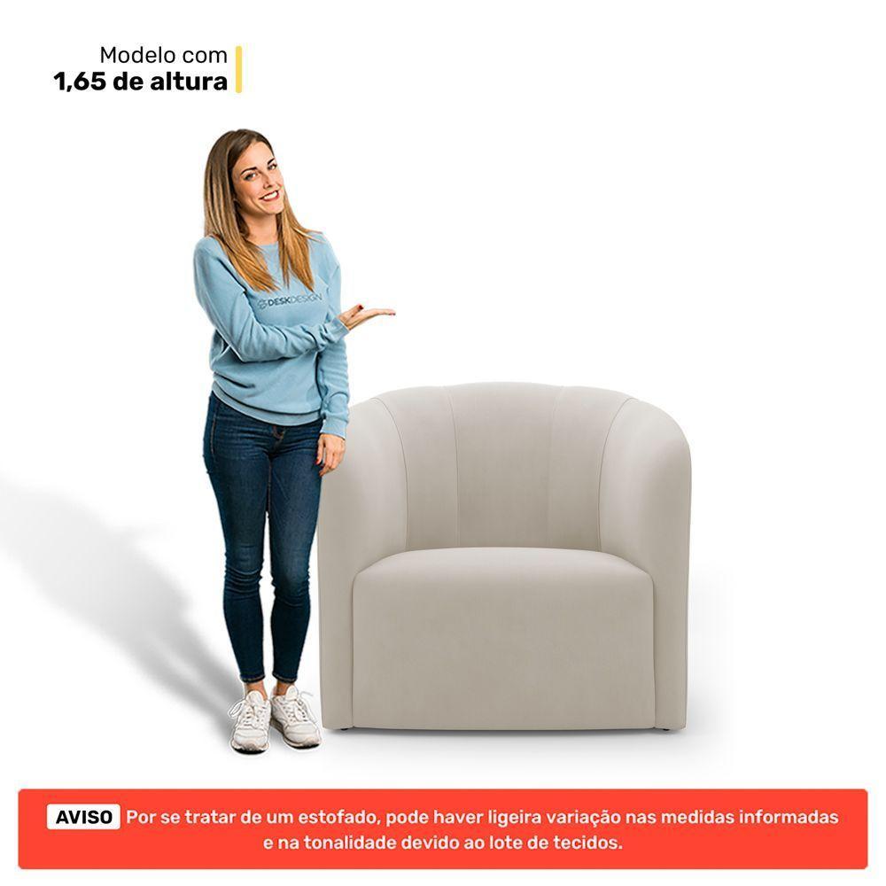 Kit 02 Poltronas Decorativas Abby Veludo Bege - Desk Design - 9
