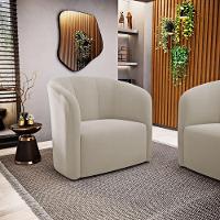 Kit 02 Poltronas Decorativas Abby Veludo Bege - Desk Design - 5