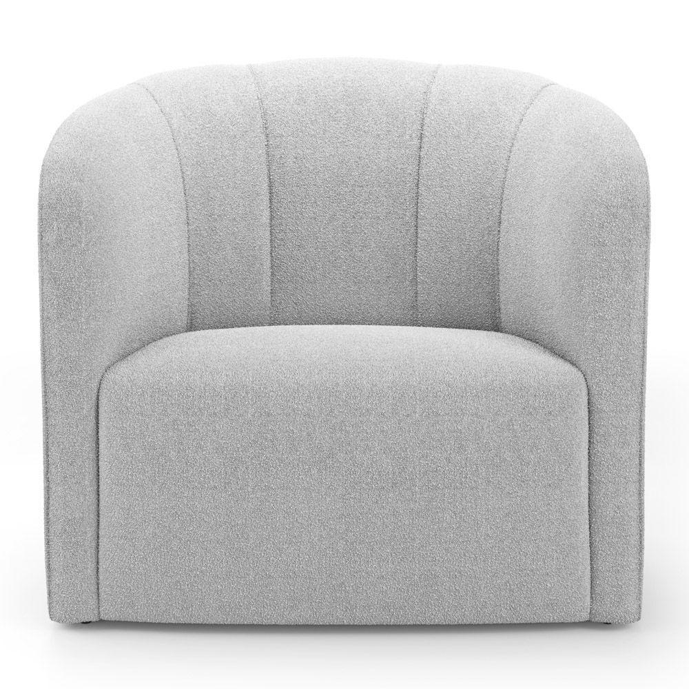 Kit 02 Poltronas Decorativas Abby Bouclê Cinza Claro - Desk Design - 4