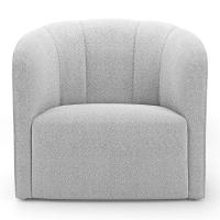 Kit 02 Poltronas Decorativas Abby Bouclê Cinza Claro - Desk Design