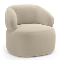 Kit 02 Poltronas Giratória E 01 Sofá Orgânico Glee 03 Lugares 170cm Bouclê Bege - Desk Design - 2