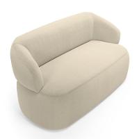 Kit 02 Poltronas Giratória E 01 Sofá Orgânico Glee 03 Lugares 170cm Bouclê Bege - Desk Design - 3