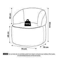 Kit 02 Poltronas Giratória E 01 Sofá Orgânico Glee 03 Lugares 170cm Bouclê Bege - Desk Design - 7