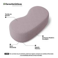 Puff Decorativo Living Aisha Orgânico 02 Lugares Bouclê Rosê - Desk Design - 5