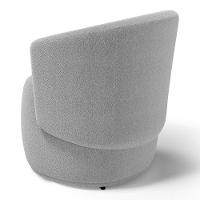 Kit 2 Poltronas E 1 Namoradeira Aisha Orgânica Bouclê Cinza Claro - Desk Design - 2