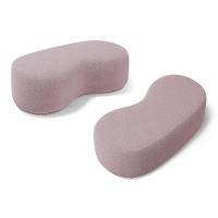 Kit 02 Puffs Decorativos Living Aisha Orgânico 02 Lugares Bouclê Rosê - Desk Design - 1