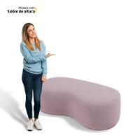 Kit 02 Puffs Decorativos Living Aisha Orgânico 02 Lugares Bouclê Rosê - Desk Design - 3