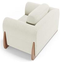 Kit 02 Poltronas Decorativas Living Bloom Com Pés De Madeira Bouclê Off White - Desk Design - 6