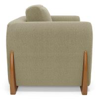 Kit 02 Poltronas Decorativas Living Bloom Com Pés De Madeira Bouclê Bege - Desk Design - 2