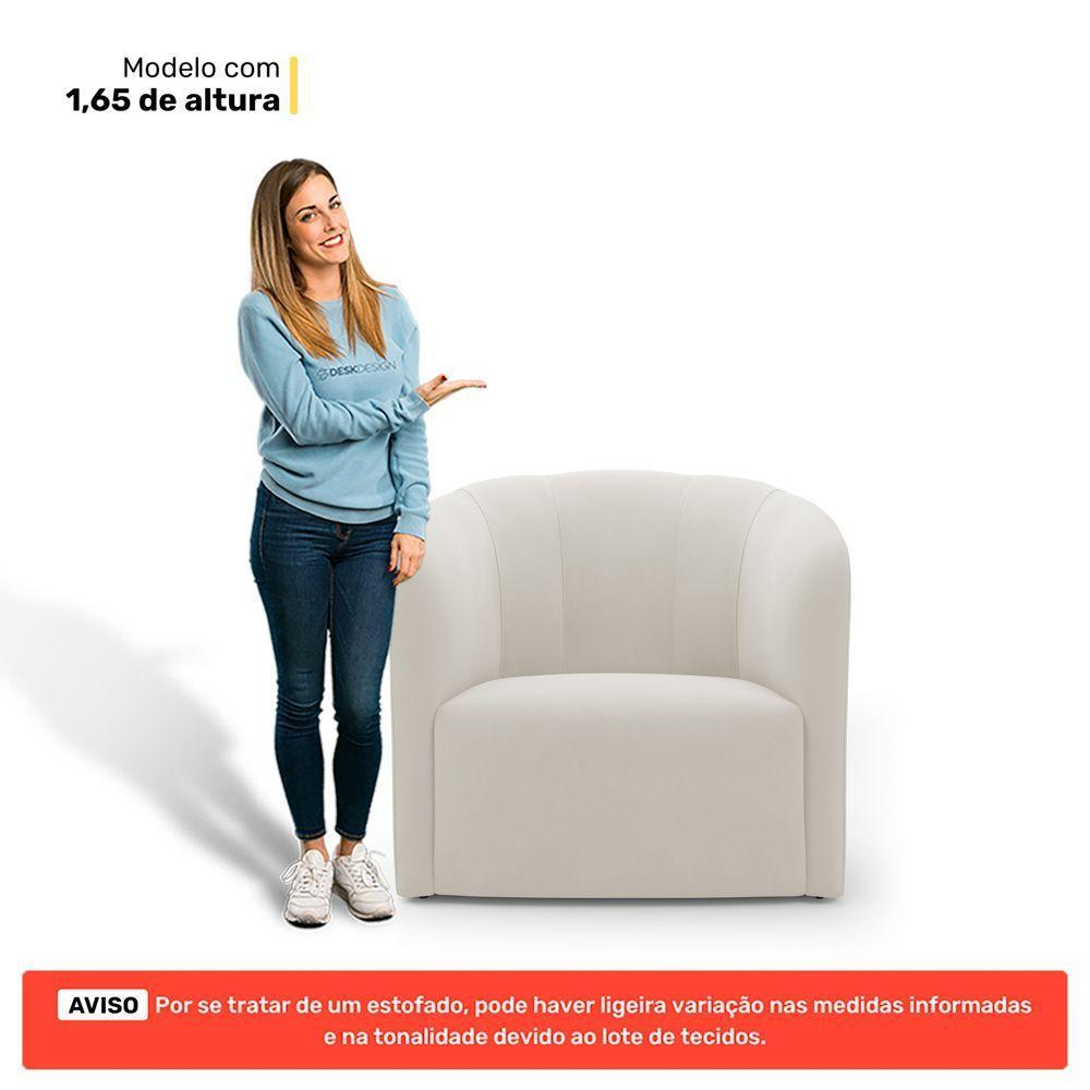 Kit 02 Poltronas Decorativas Abby Veludo Bege Claro - Desk Design - 9