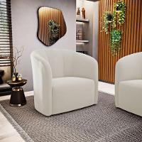 Kit 02 Poltronas Decorativas Abby Veludo Bege Claro - Desk Design - 5