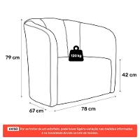 Kit 02 Poltronas Decorativas Abby Veludo Bege Claro - Desk Design - 6