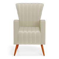 Kit 02 Poltronas Decorativas Melody Com Pés Palito Veludo Bege - Desk Design - 6