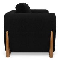 Kit 02 Poltronas Decorativas Living Bloom Com Pés De Madeira Bouclê Preto - Desk Design - 3