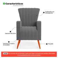 Kit 02 Poltronas Decorativas Melody Com Pés Palito Bouclê Cinza Escuro - Desk Design