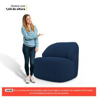Poltrona Decorativa Living Kaya Orgânica Bouclê Azul Marinho - Desk Design