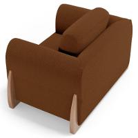 Kit Poltrona E Sofá Bloom 200cm 03 Lugares Com Pés De Madeira Bouclê Terracota - Desk Design - 3