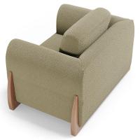 Poltrona Decorativa Living Bloom Com Pés De Madeira Bouclê Bege - Desk Design - 2