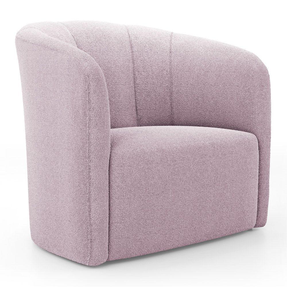 Poltrona Decorativa Living Abby Bouclê Rosê - Desk Design - 1