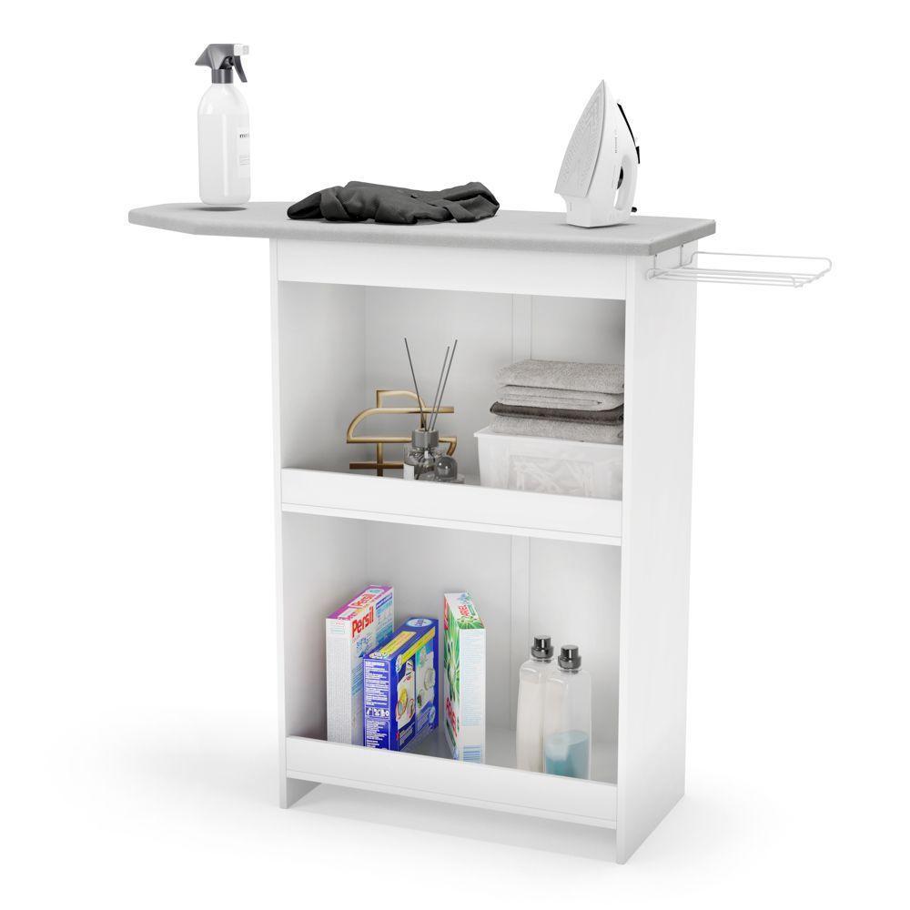 Tábua De Passar Roupa Luna Com Suporte Para Ferro Branco - Desk Design - 1