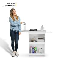 Tábua De Passar Roupa Luna Com Suporte Para Ferro Branco - Desk Design