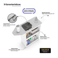 Tábua De Passar Roupa Luna Com Suporte Para Ferro Branco - Desk Design - 6