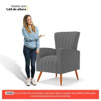 Poltrona Decorativa Melody Com Pés Palito Bouclê Cinza Escuro - Desk Design - 3