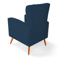 Poltrona Decorativa Melody Com Pés Palito Bouclê Azul Marinho - Desk Design