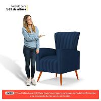 Poltrona Decorativa Melody Com Pés Palito Veludo Azul Marinho - Desk Design - 2