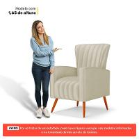 Poltrona Decorativa Melody Com Pés Palito Veludo Bege - Desk Design