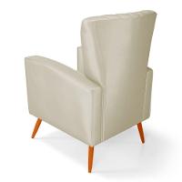 Poltrona Decorativa Melody Com Pés Palito Veludo Bege - Desk Design - 6